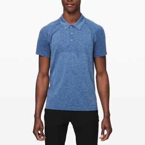 Lululemon Men's Metal Vent Tech Polo 2.0 Shirt Midnight Shadow / Tempest Blue XL